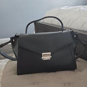 Michael Kors Black Satchel with Silver Accents